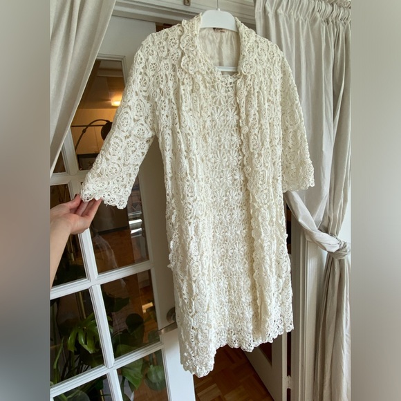 Vintage Dresses & Skirts - Vintage Italian Crochet 2 Piece dress and coat